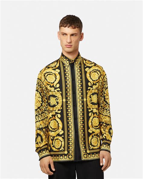 versace bezel shirt|Versace barocco silk shirt.